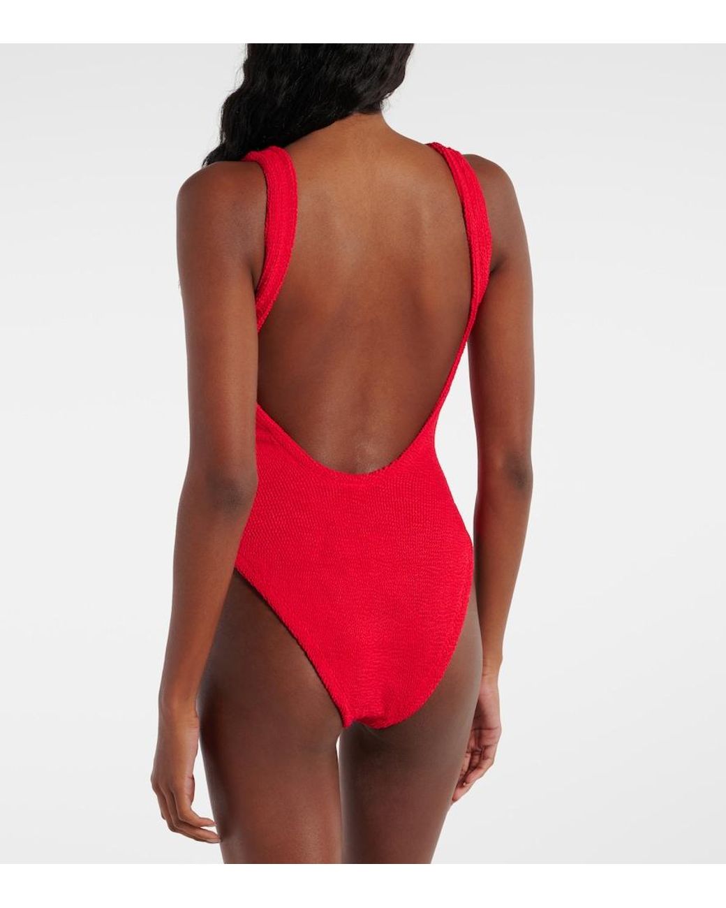 Hunza G Red Square Neck Swimsuit