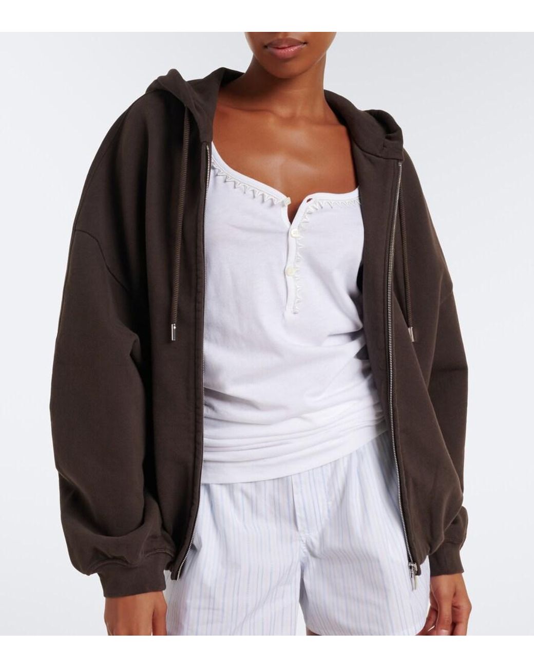 Jacquemus Black Corso Cotton Fleece Zip-Up Hoodie