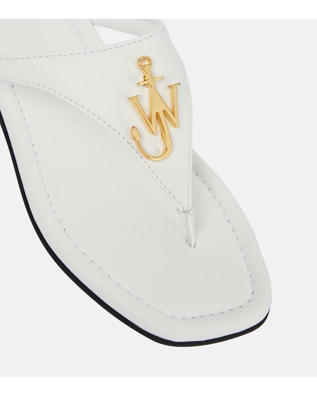J.W. Anderson White Leather Thong Sandals