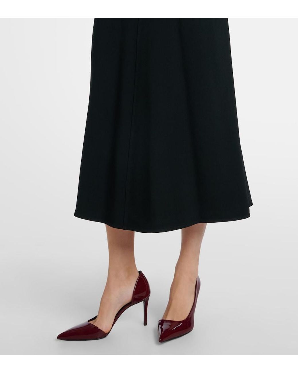 Victoria Beckham Black Cady Midi Dress