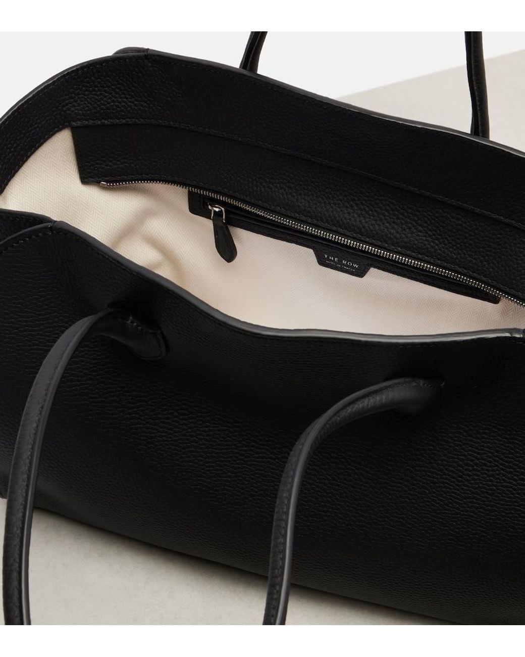The Row Black Marlo 14 Leather Tote Bag