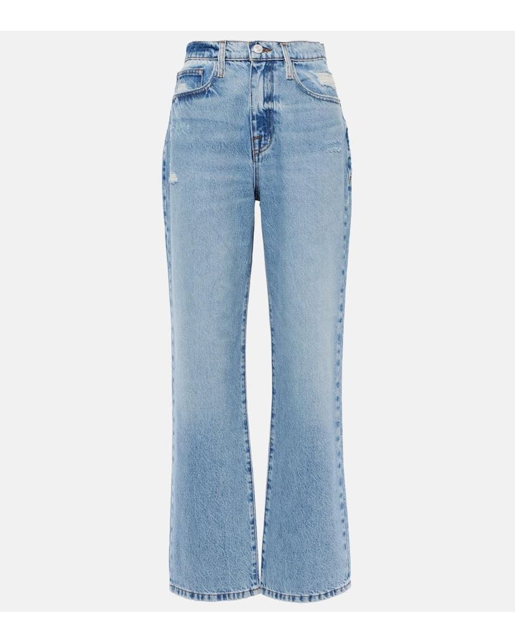 FRAME Blue Le Jane Ankle High-Rise Straight Jeans