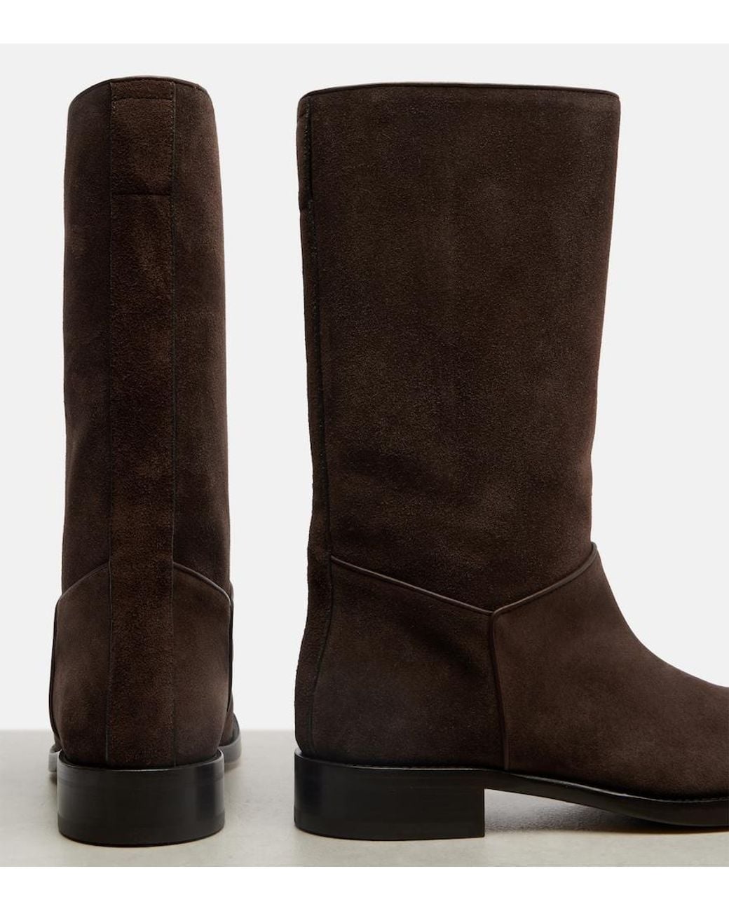 The Row Brown Nobilis Riding Leather Knee-High Boots