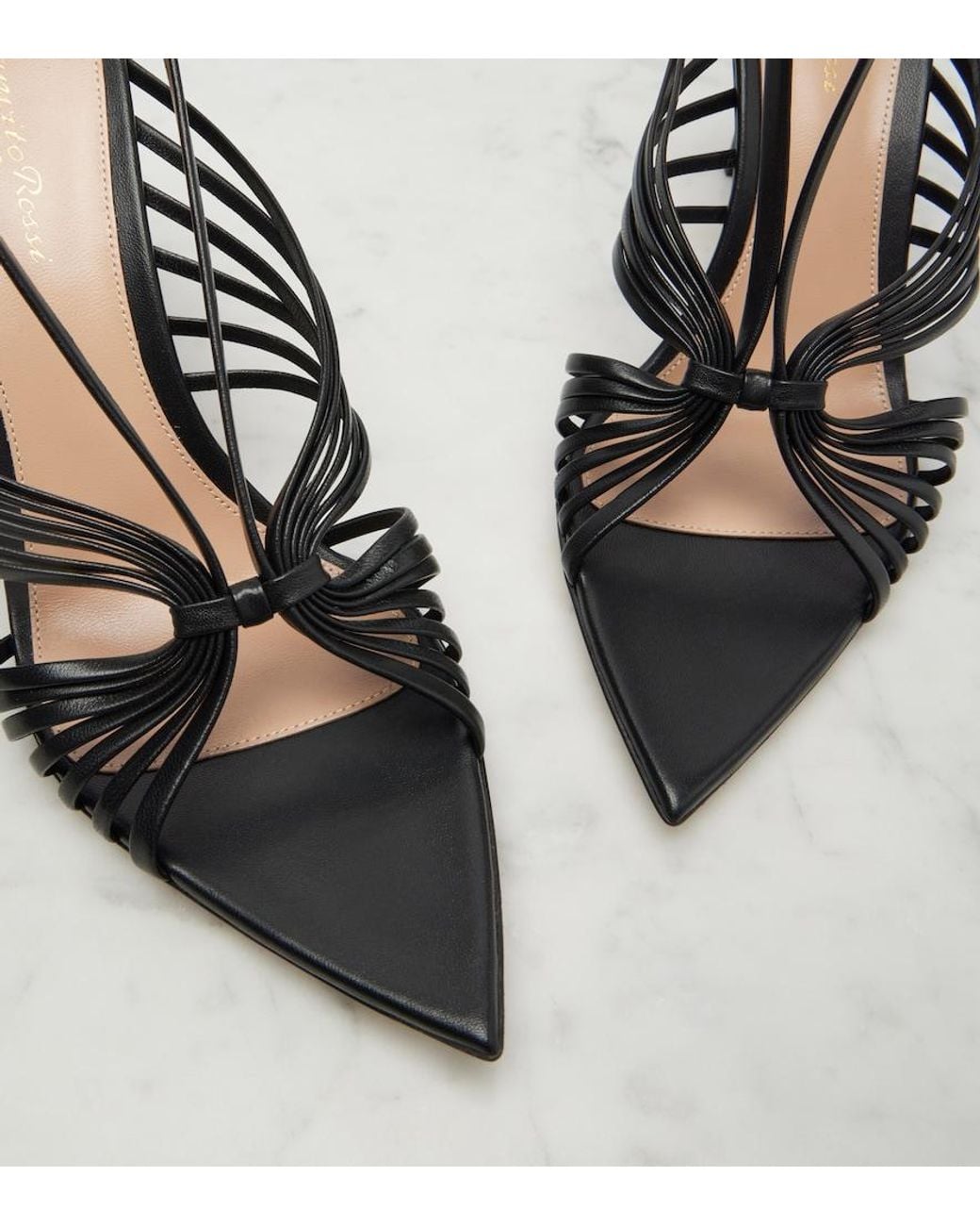 Gianvito Rossi Metallic Leather Slingback Sandals
