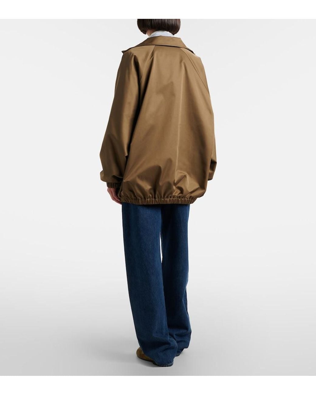 SLVRLAKE Denim Blue Tess Long Low-Rise Barrel-Leg Jeans
