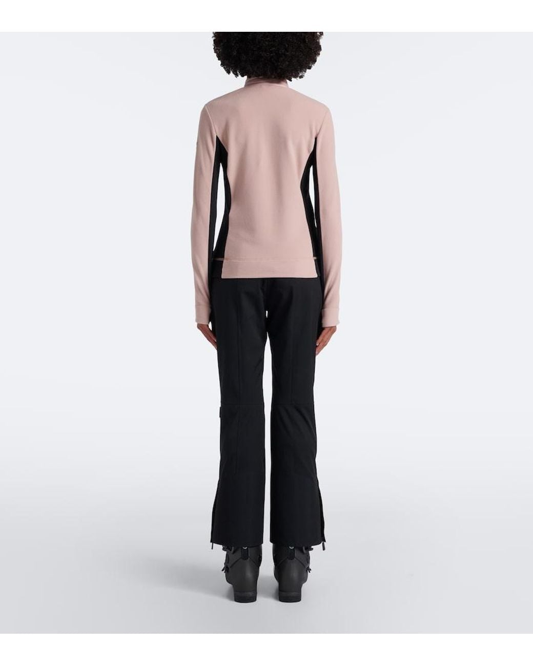 Moncler Pink Fleece Half-Zip Ski Sweater