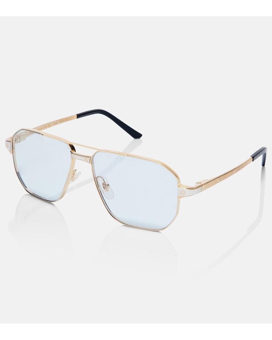 Cartier Blue Santos De Cartier Aviator Sunglasses
