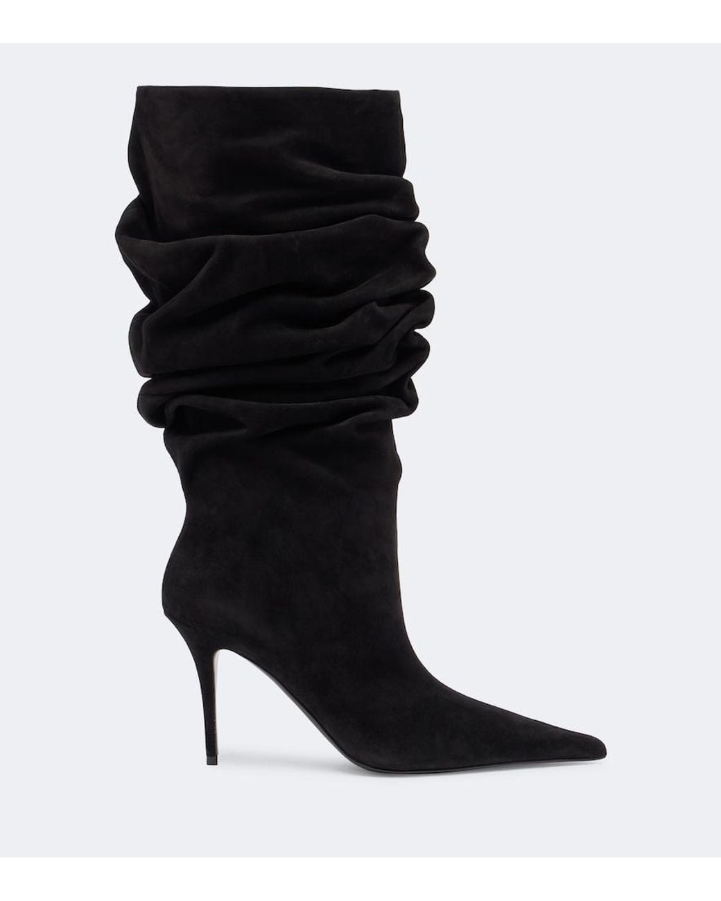 AMINA MUADDI Black Anok Suede Mid-Calf Boots