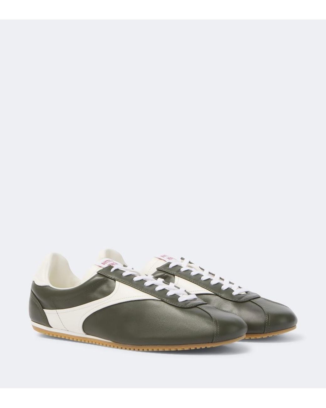 Bottega Veneta Green Shot Leather Sneakers for men