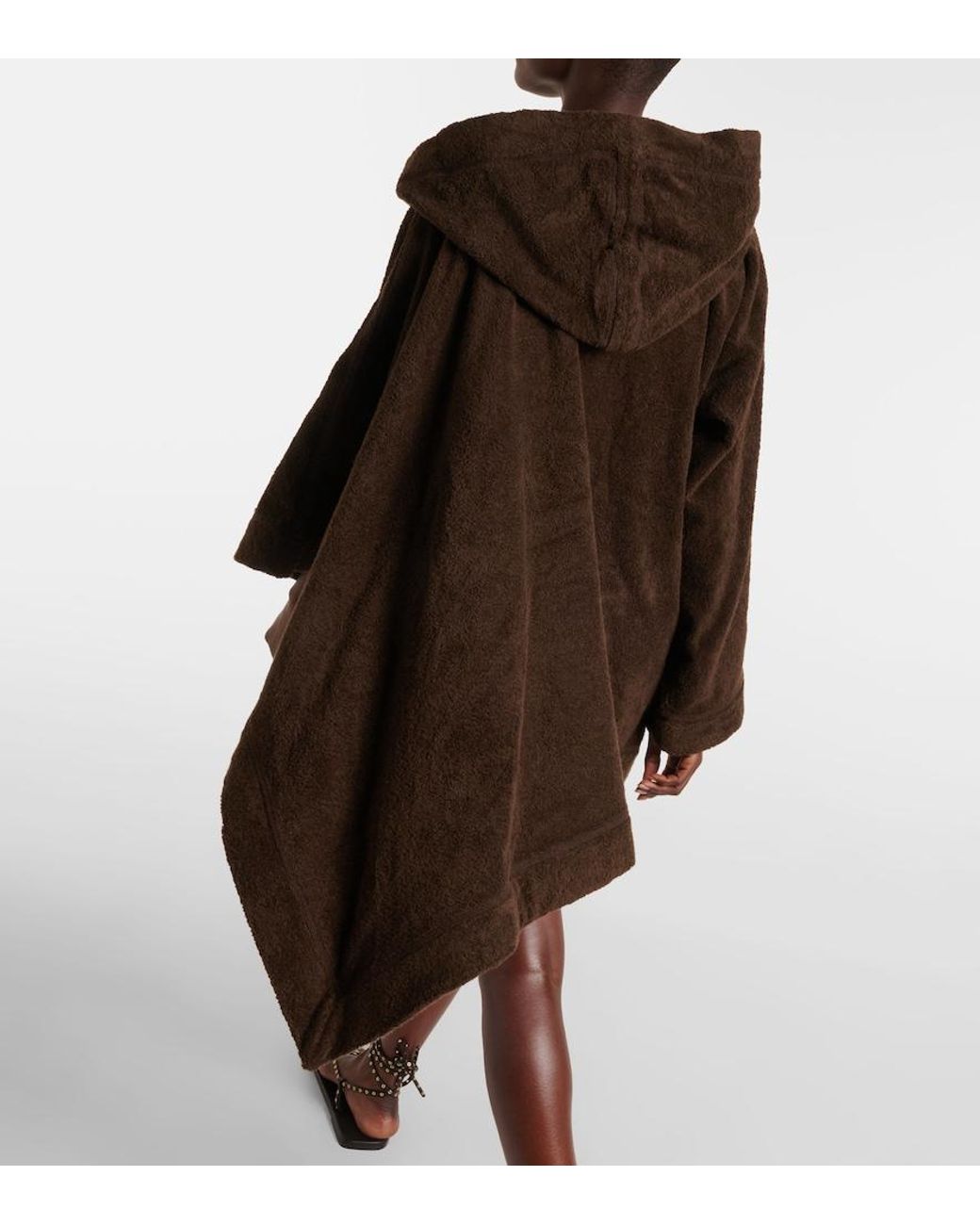 Alaïa Brown Cotton Terry Hoodie