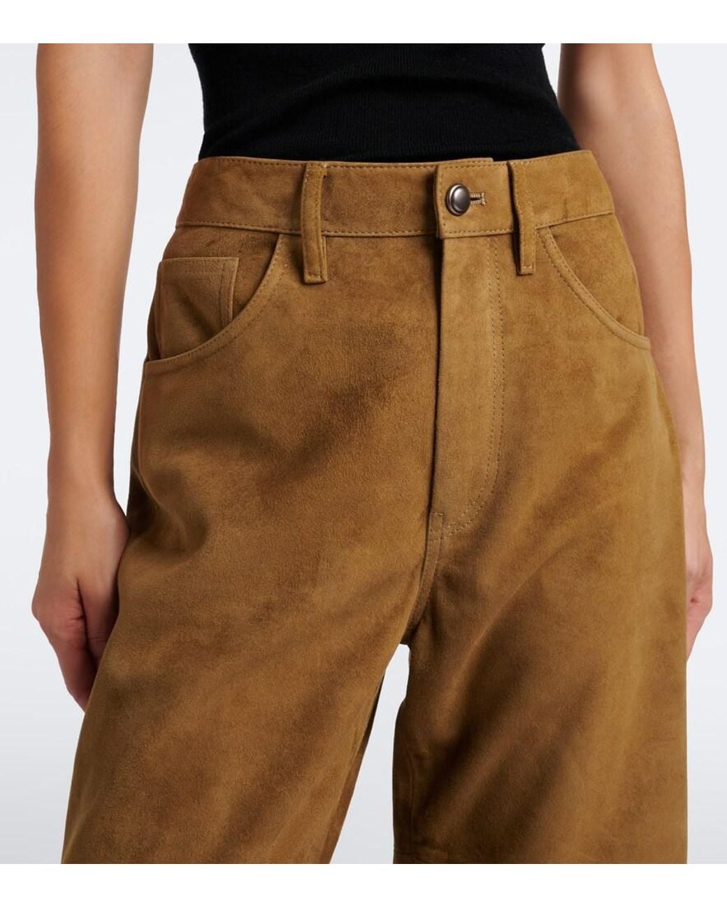 Altuzarra Natural Mills Suede Straight Pants