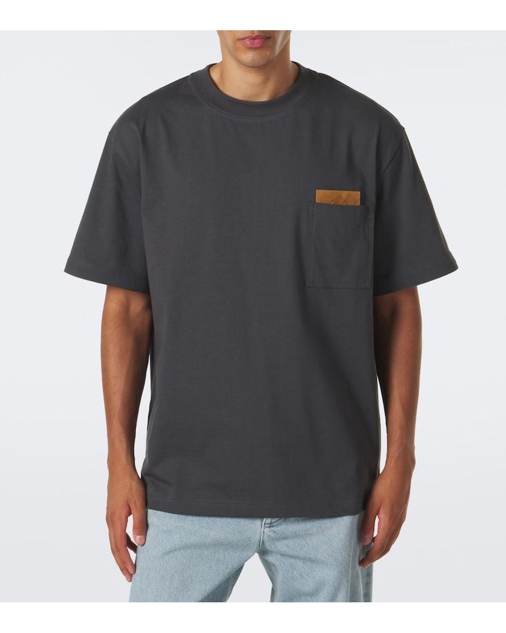 Bottega Veneta Black Intrecciato Cotton Jersey T-Shirt for men
