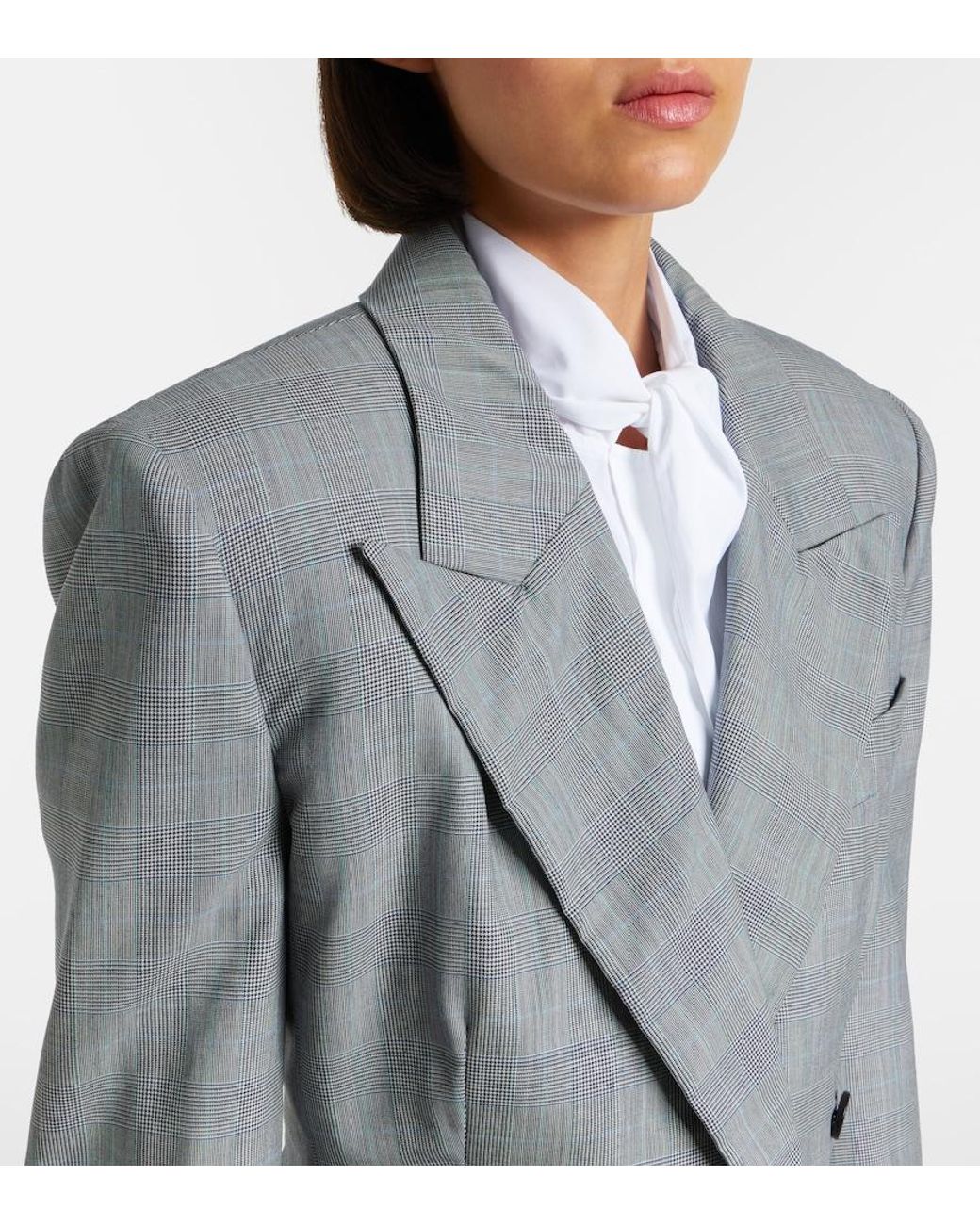 Givenchy Gray Checked Wool Jacket