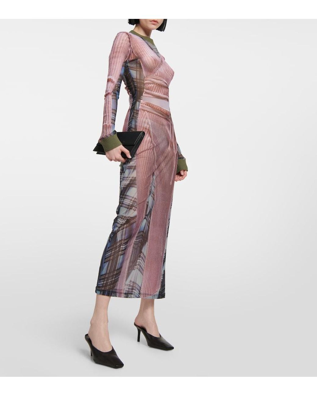 white christmas dresses Self-Portrait - Black Viscose Knit Cut Out Maxi Dress main image 1