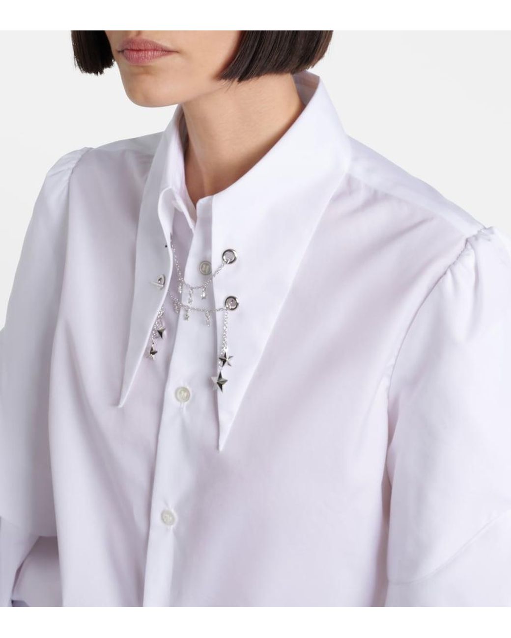 Noir Kei Ninomiya White Embellished Cotton Shirt