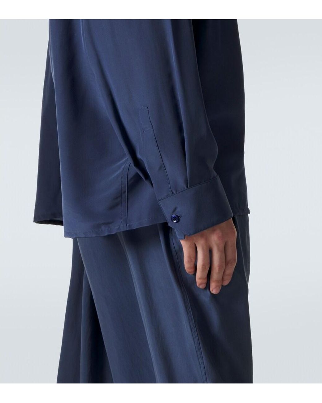 Saint Laurent Blue Long-Sleeved Shirt for men