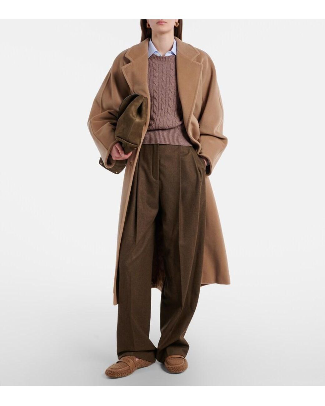 Gianvito Rossi Brown Leather-Trimmed Shearling Loafers