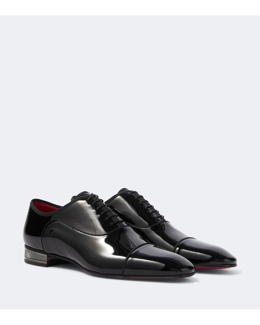Christian Louboutin Black Greggo Galvin Patent Leather Oxford Shoes for men