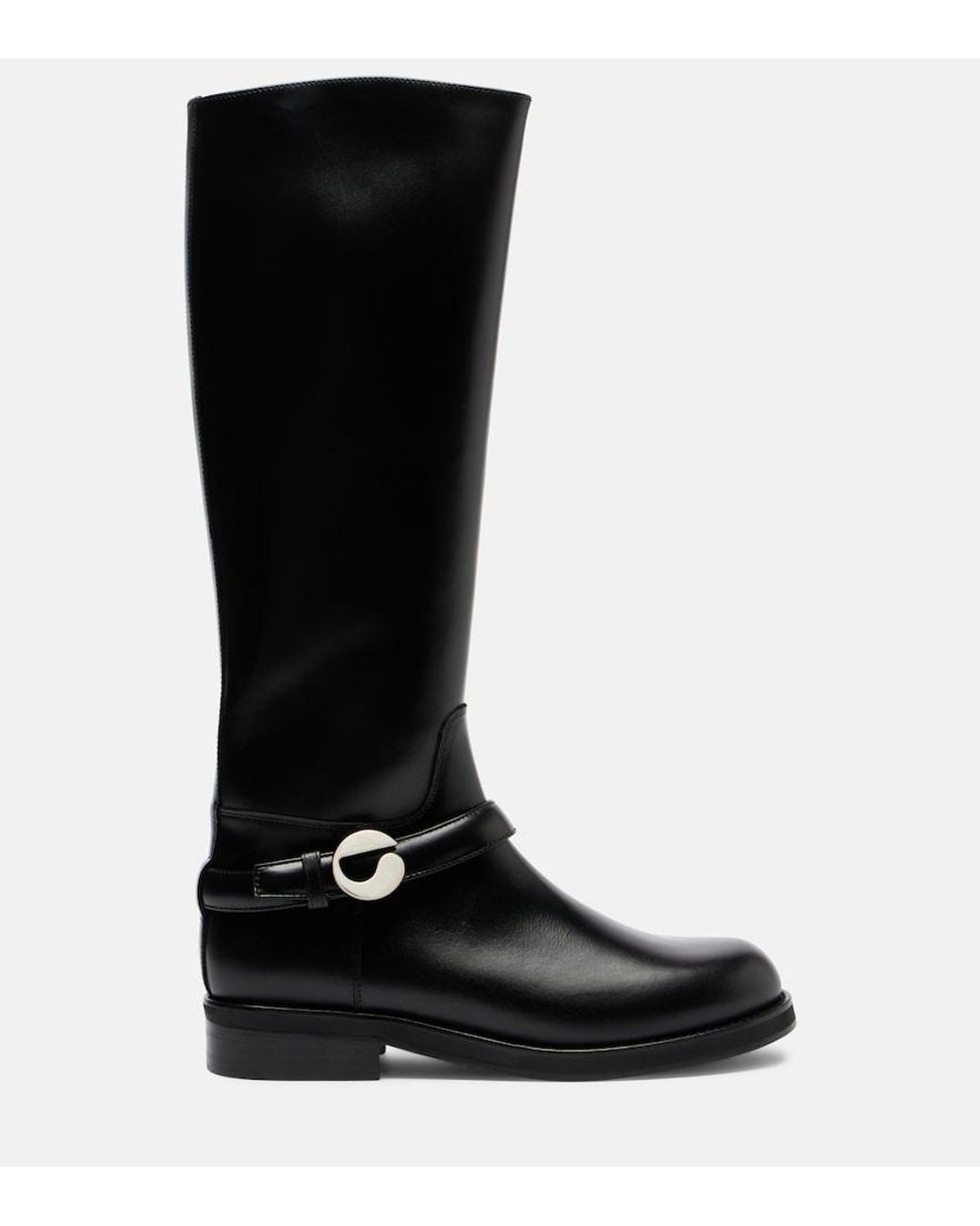 Coperni Black Cavalier Leather Knee-High Boots