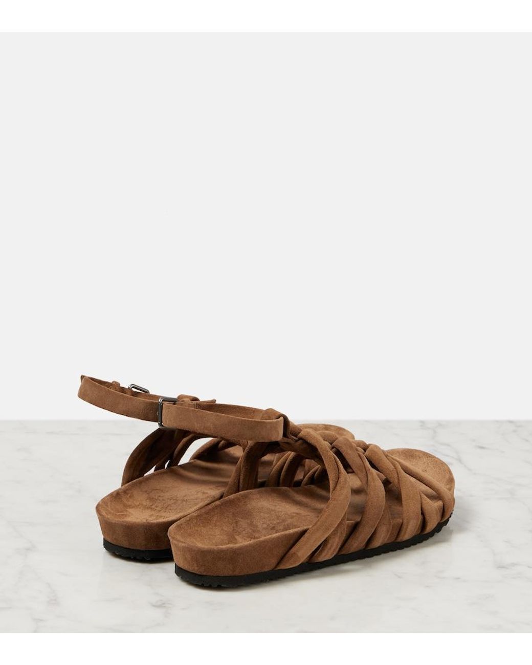 Brunello Cucinelli Brown Suede Sandals