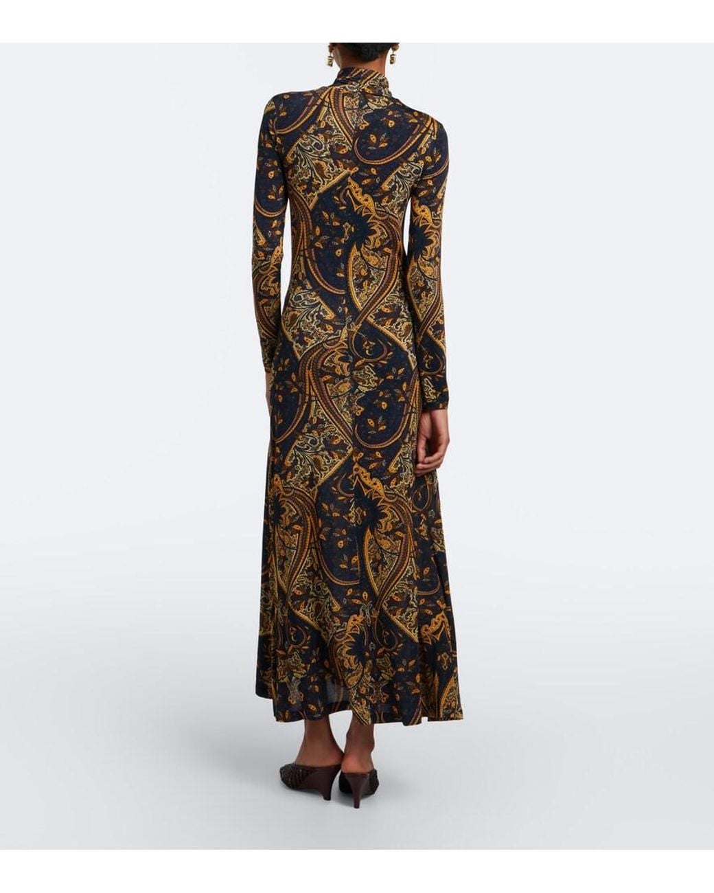 Ulla Johnson Natural Ida Paisley Jersey Midi Dress