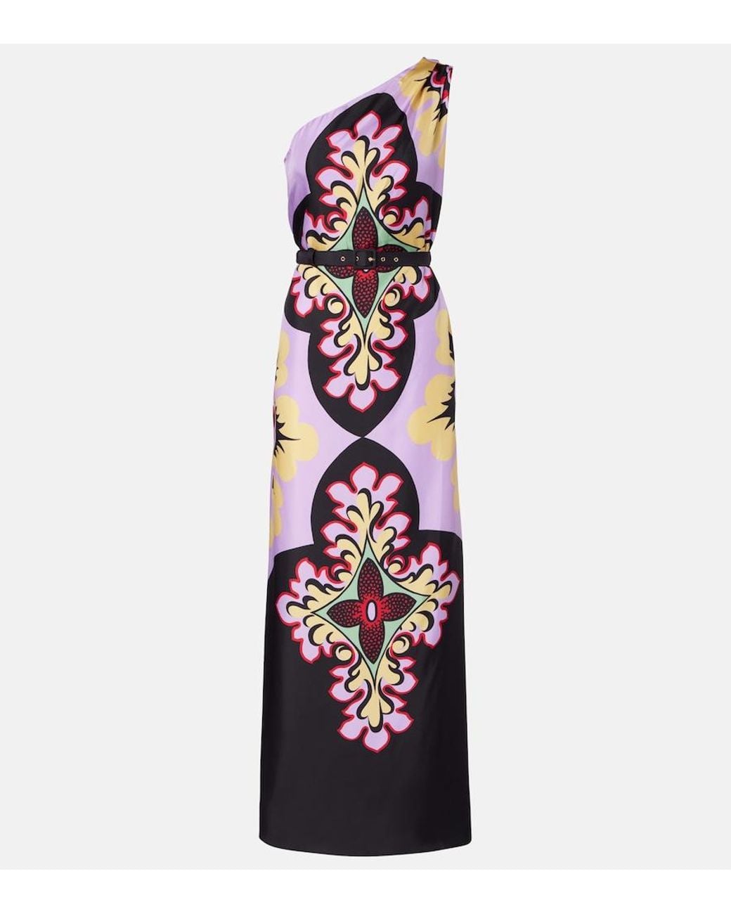 LaDoubleJ White Roy Printed Silk Twill Maxi Dress