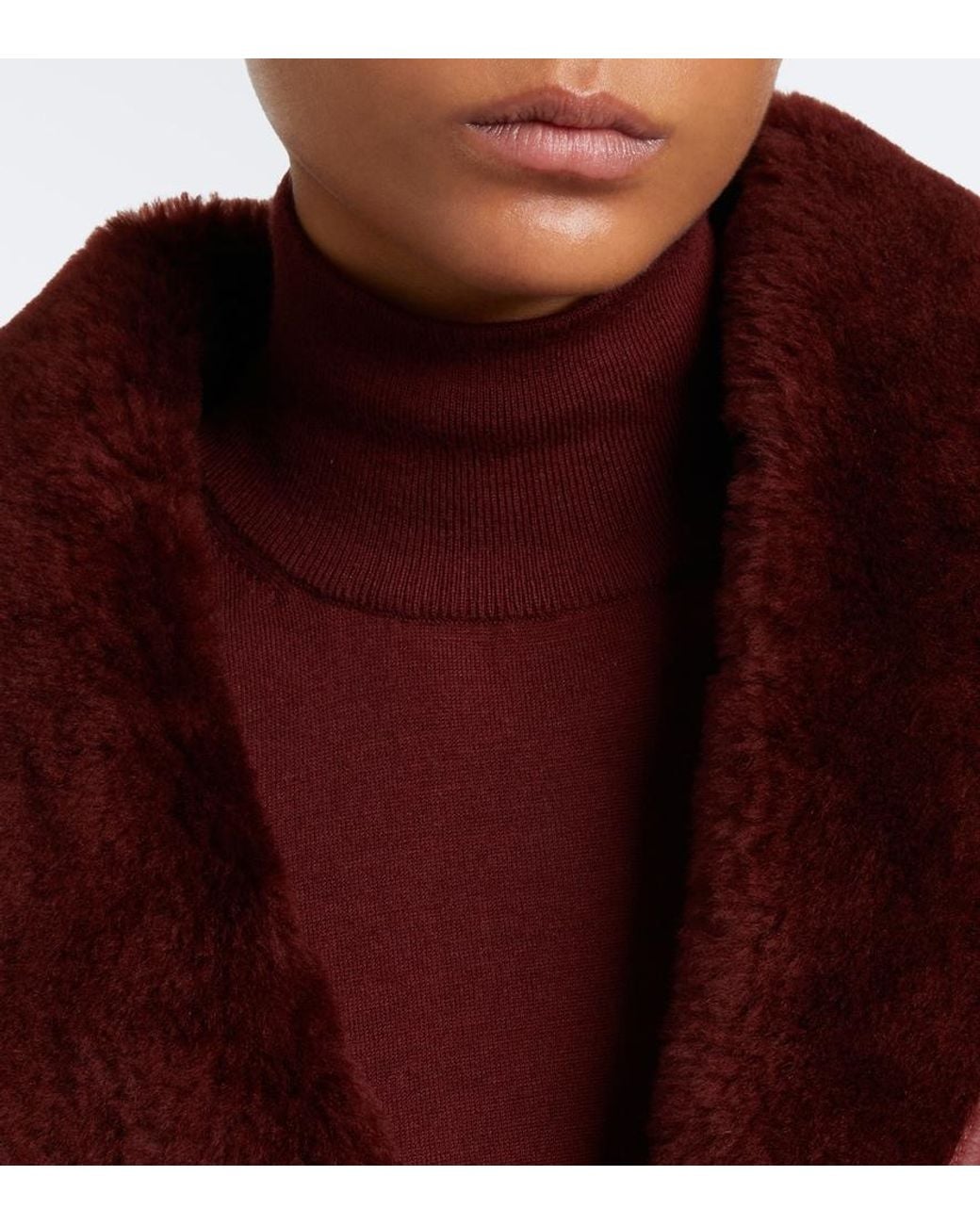Max Mara Red Cropped Leather Jacket