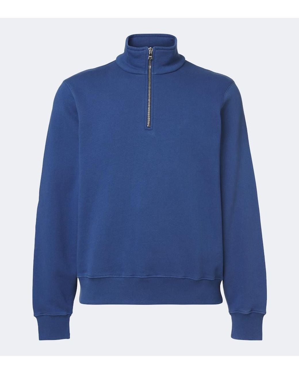 Orlebar Brown Blue Wyatt Cotton Jersey Half-Zip Sweatshirt for men