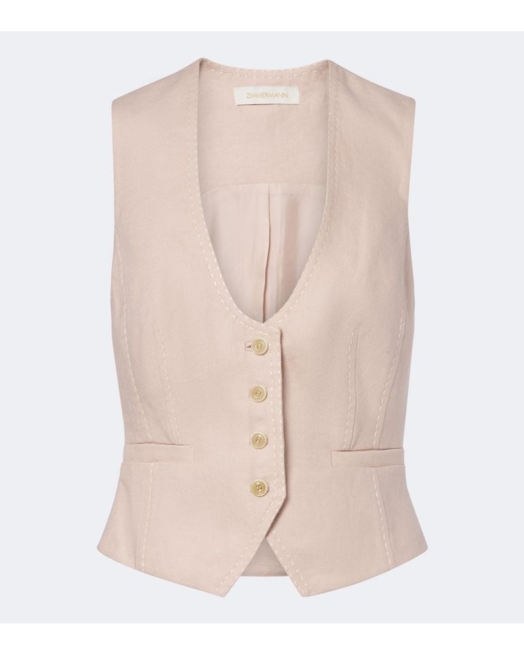 Zimmermann Natural Clash Linen Vest