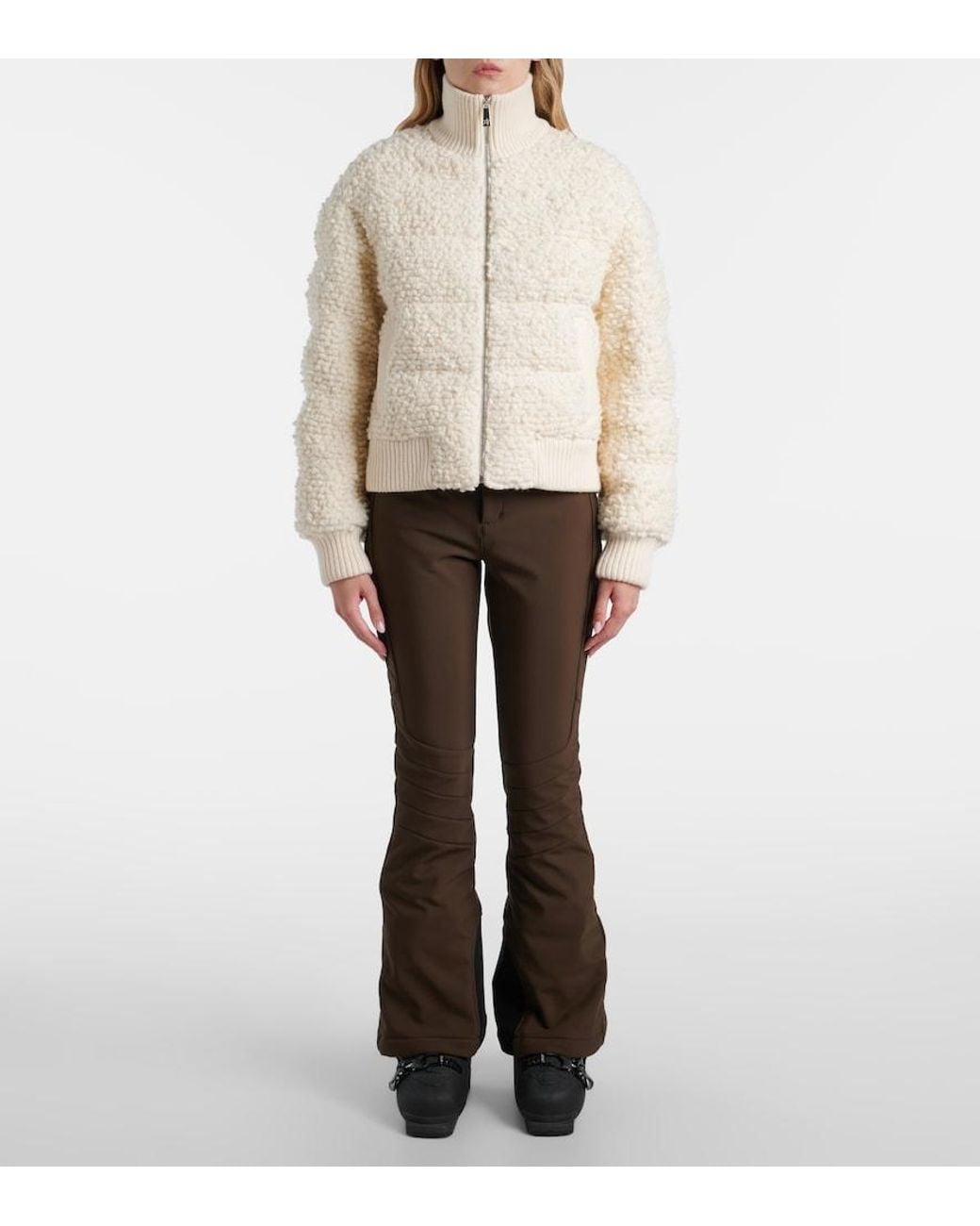 Perfect Moment Natural Apres Wool Down Bomber Jacket