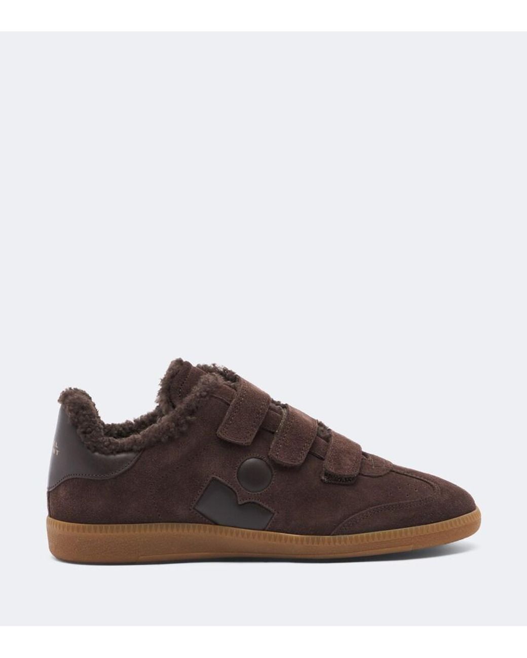 Isabel Marant Brown Beth Shearling-Lined Suede Sneakers