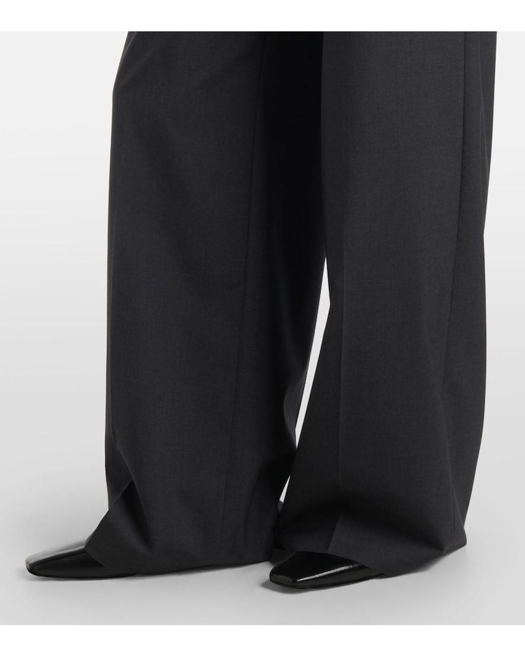 Joseph Black Alanel Virgin Wool Wide-Leg Pants