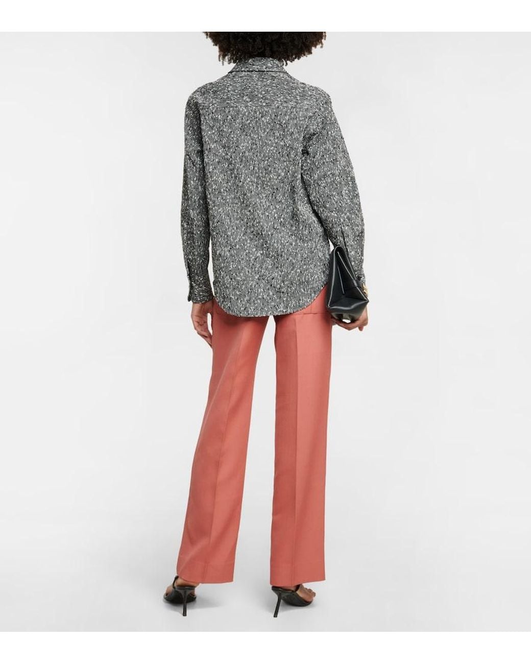 Victoria Beckham Gray Boucle Utility Shirt