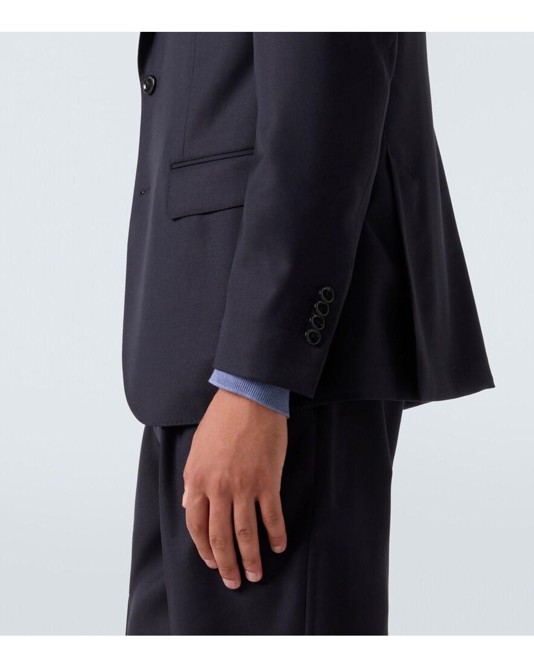 Lardini Black Virgin Wool Suit for men