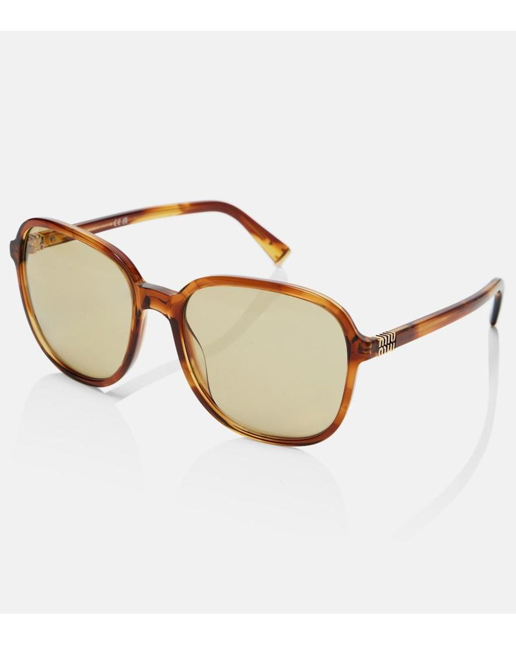 Miu Miu Brown Miu Regard Square Sunglasses