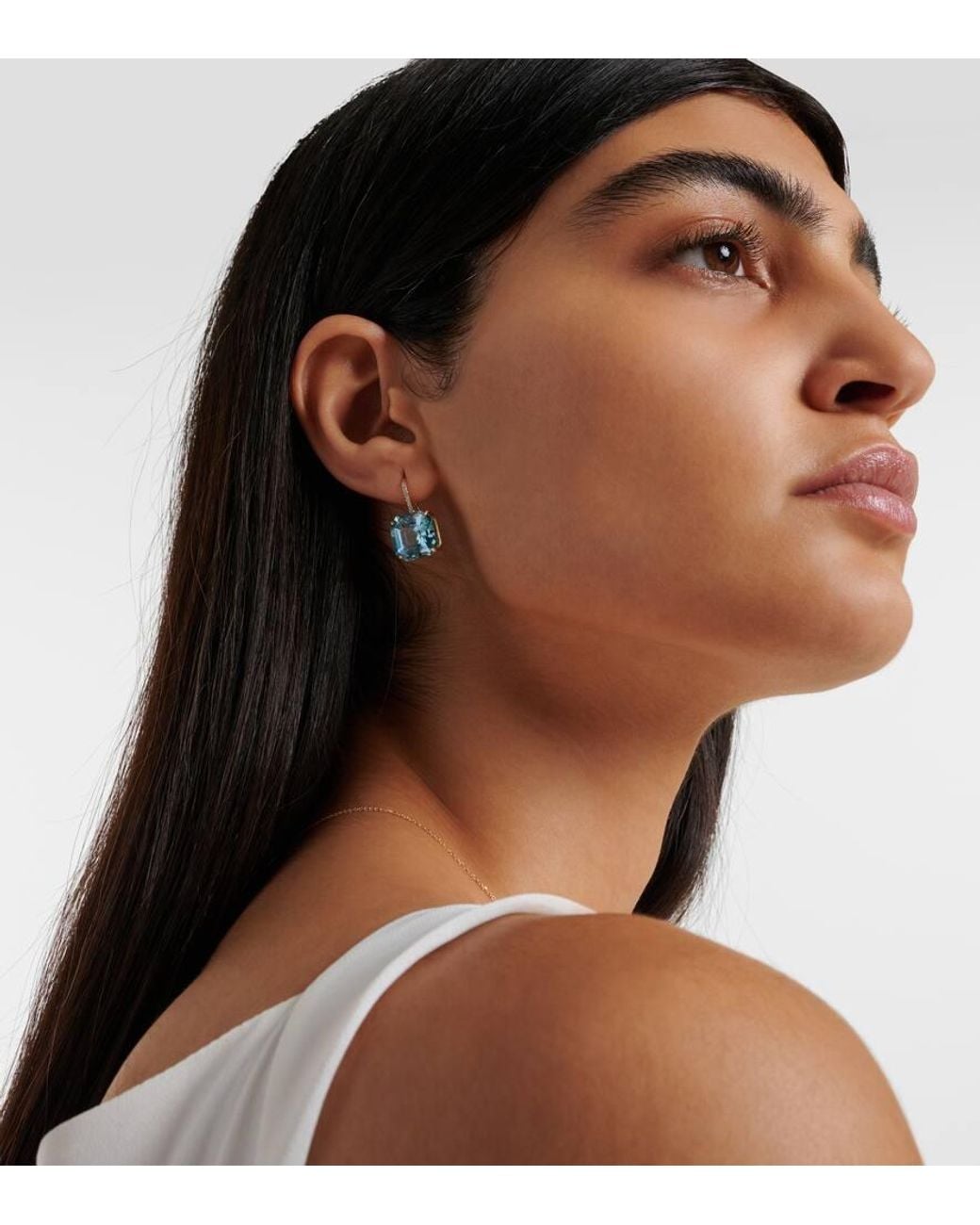 Mateo Blue 14Kt Earrings With Topaz And Diamonds