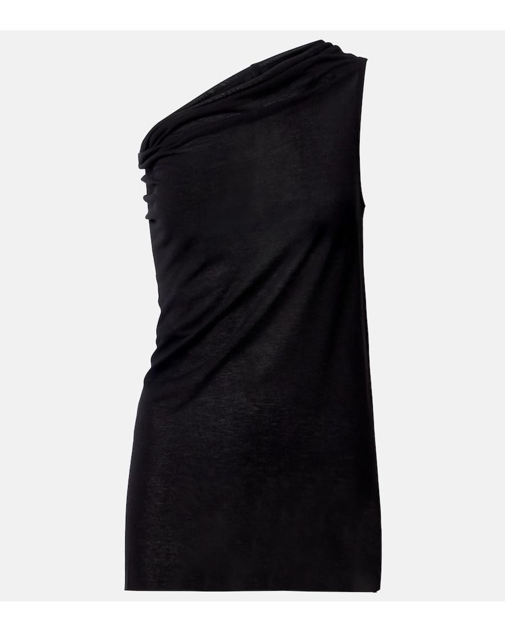 Rick Owens Black Athena One-Shoulder Top