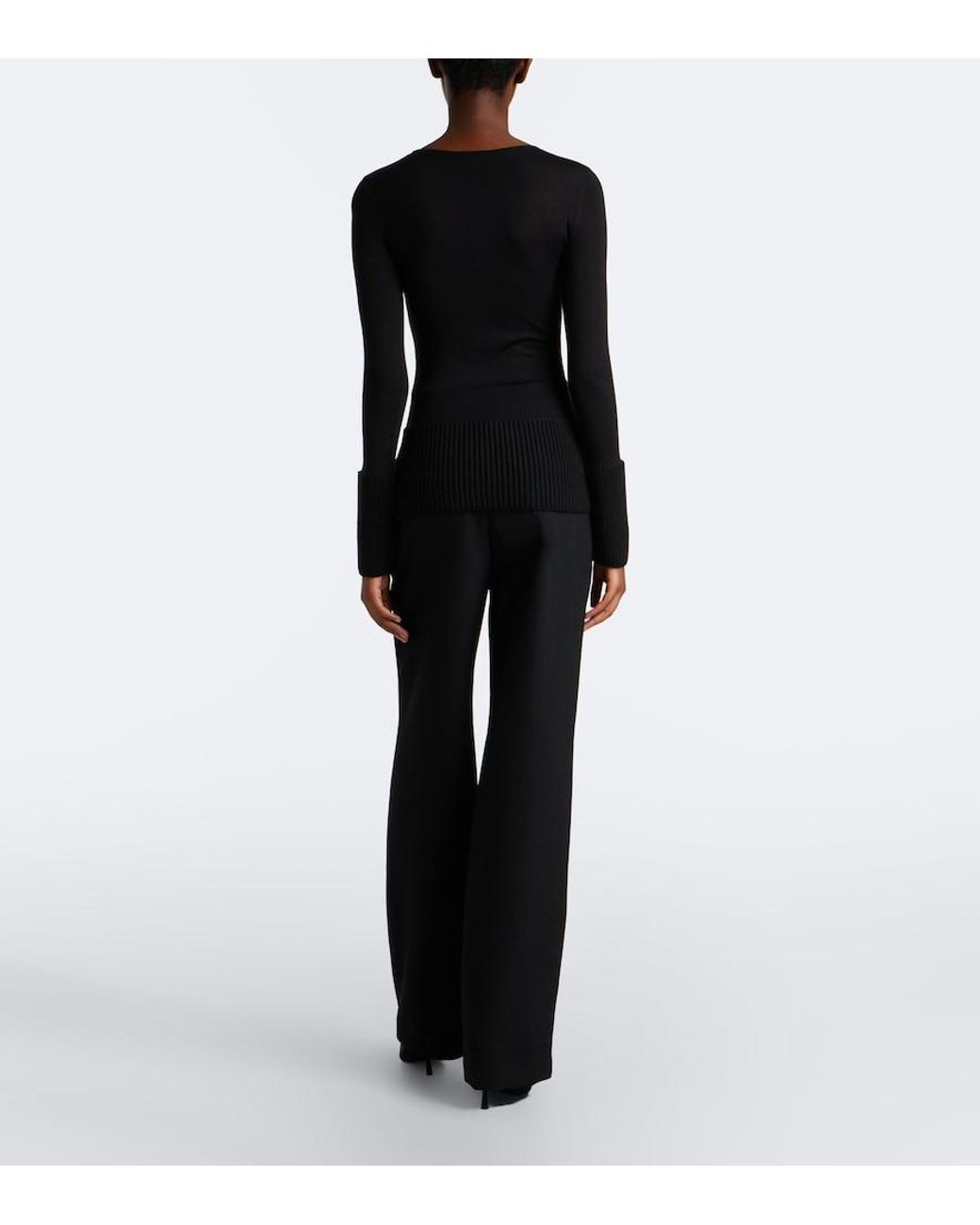 Alaïa Black Wool Straight Pants