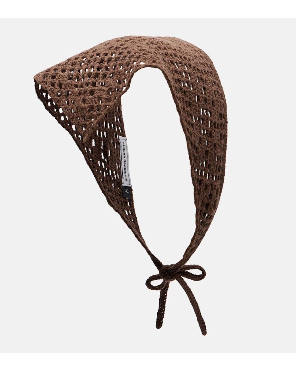 Ruslan Baginskiy Black Crochet Cotton Scarf