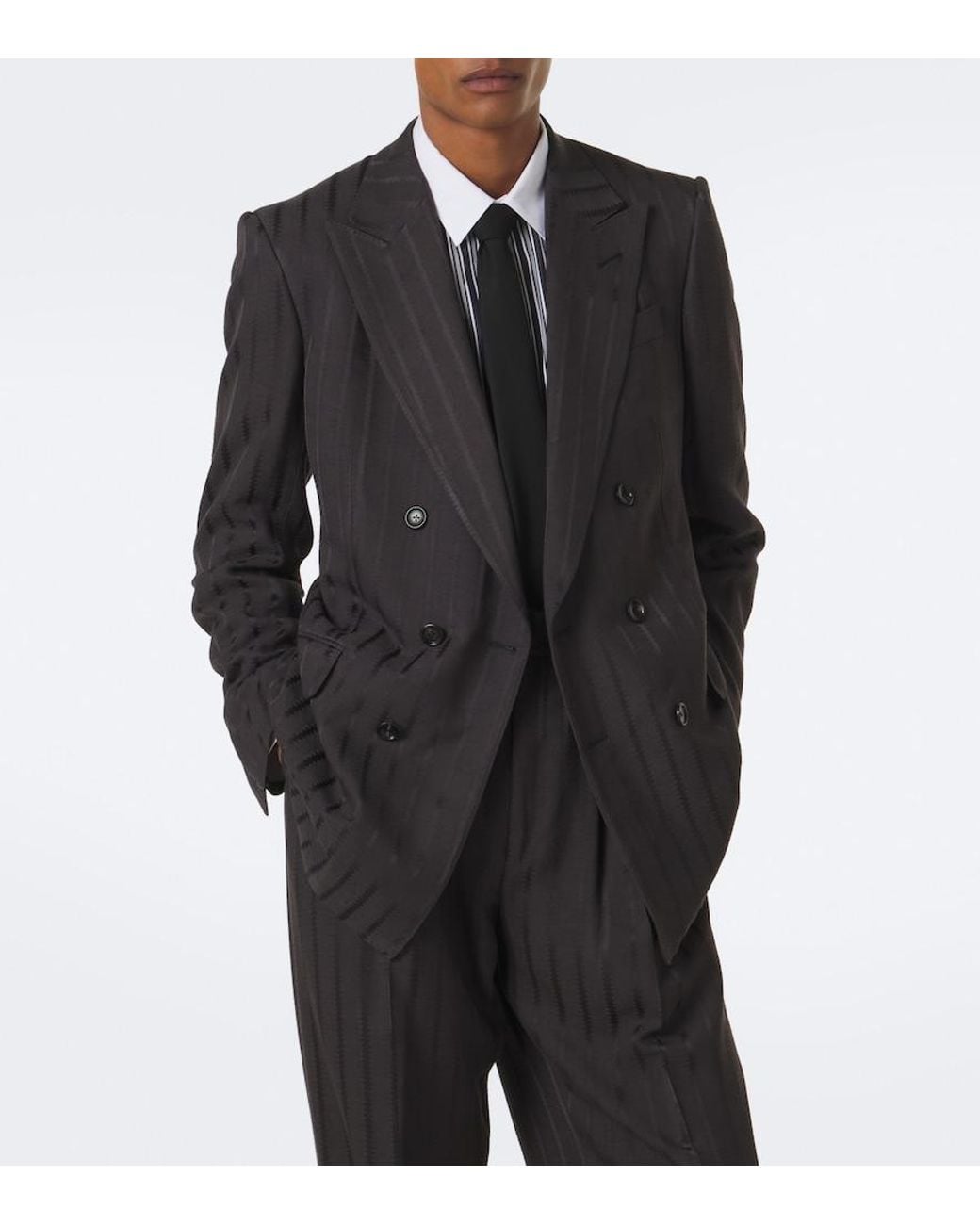 Tom Ford Blue Striped Jacquard Blazer for men