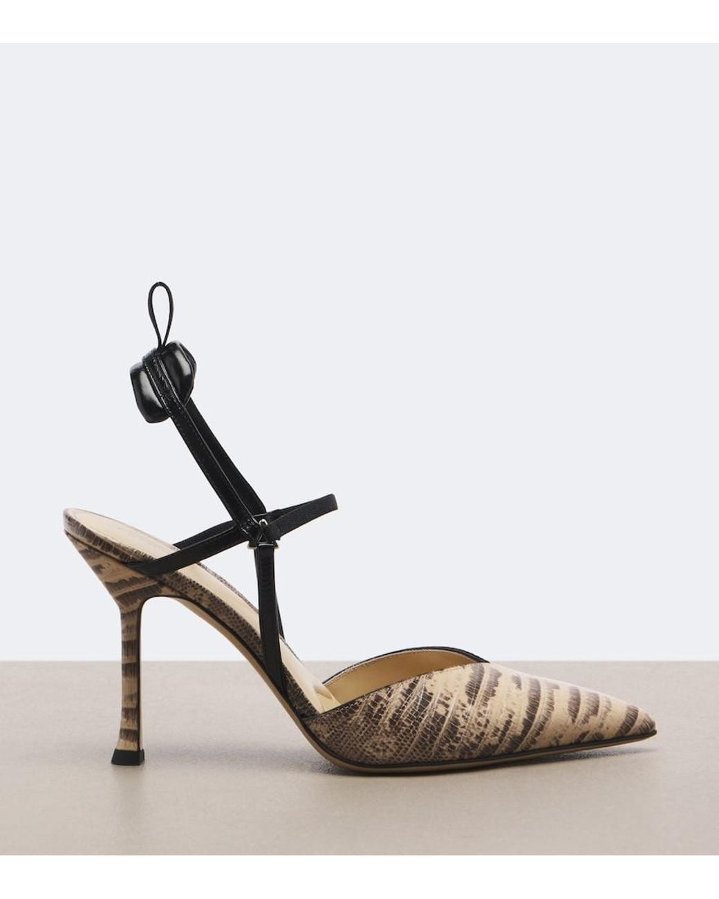 Fendi Metallic Colibri Snake-Effect Leather Slingback Pumps