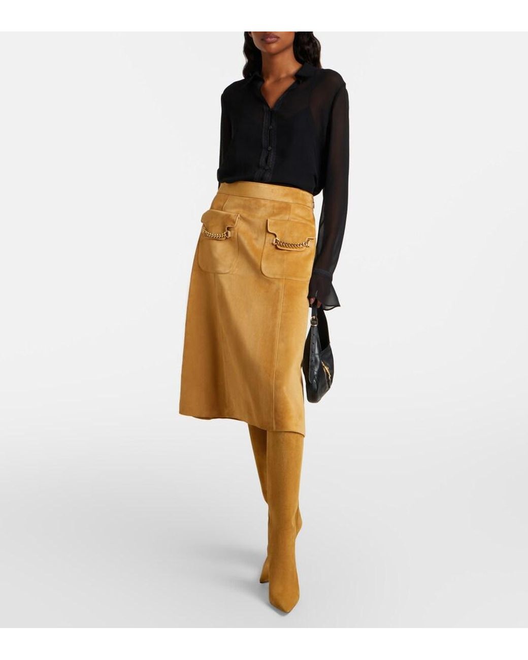 Gucci Brown Naomi Suede Knee-High Boots