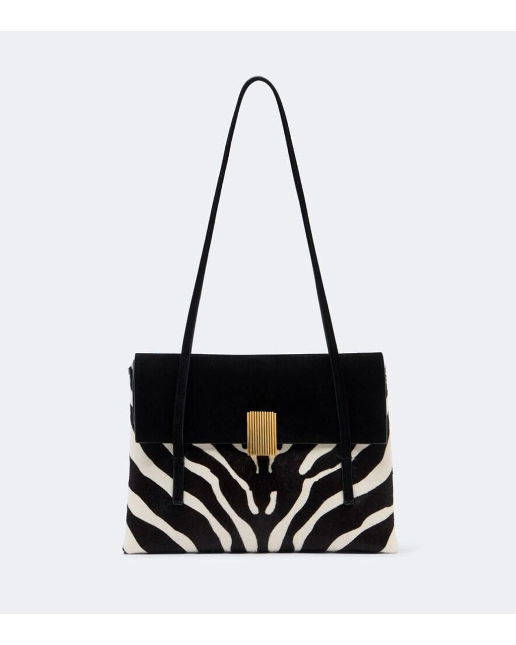 Khaite Black Soft Blake Small Calf Hair Shoulder Bag