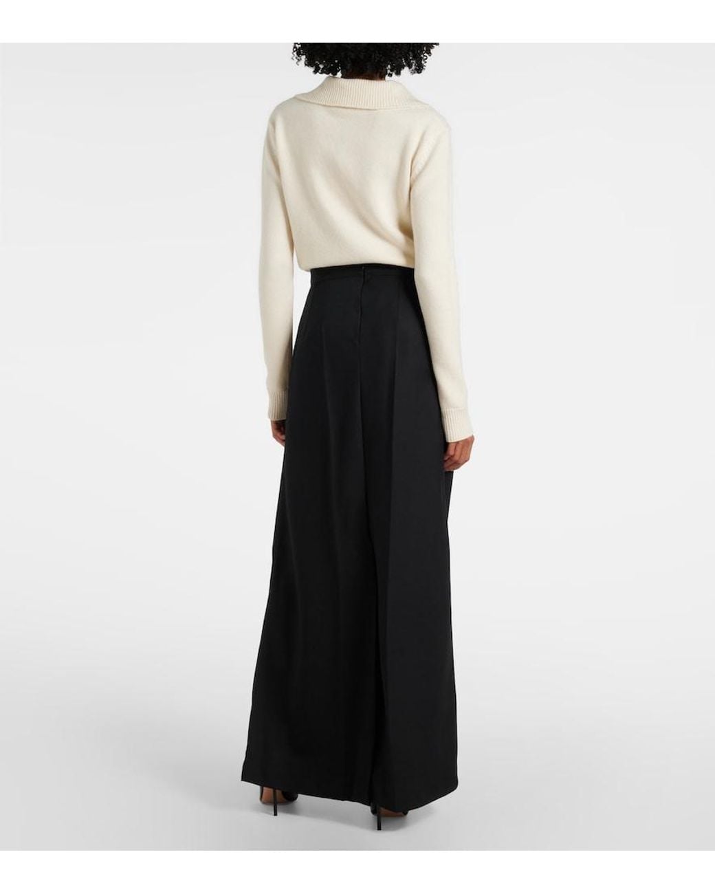 Plan C Black Wool Maxi Skirt