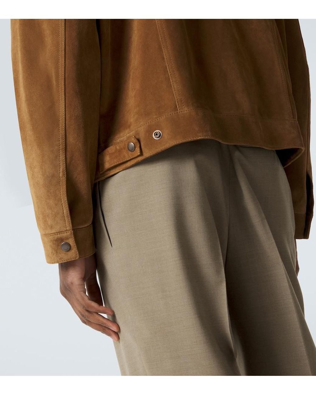 Saint Laurent Brown Suede Blouson Jacket for men