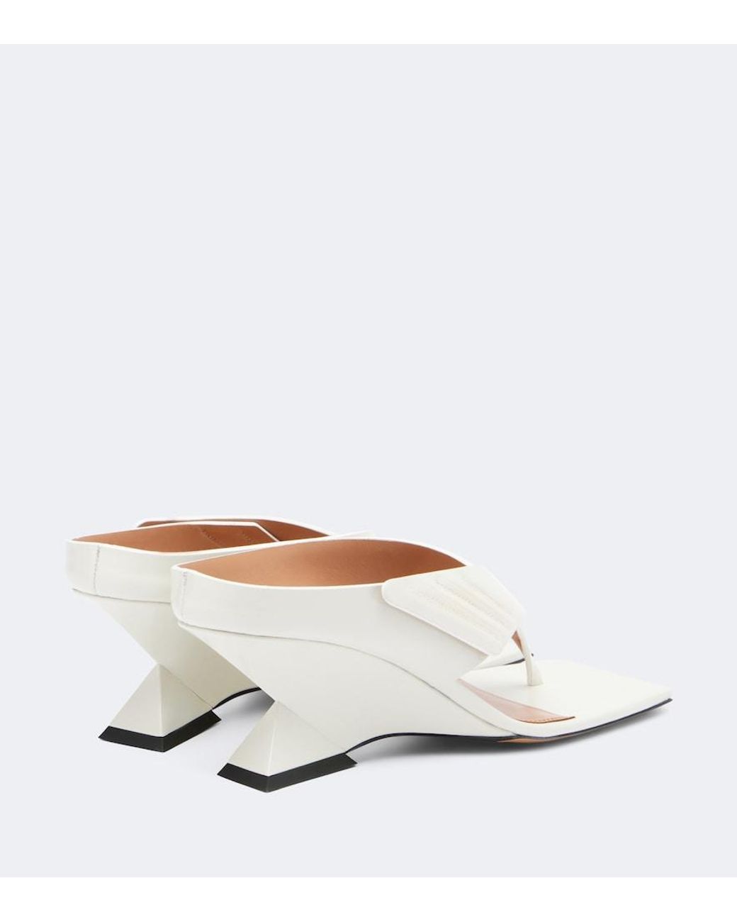 The Attico White Cheope Patent Leather Wedge Sandals