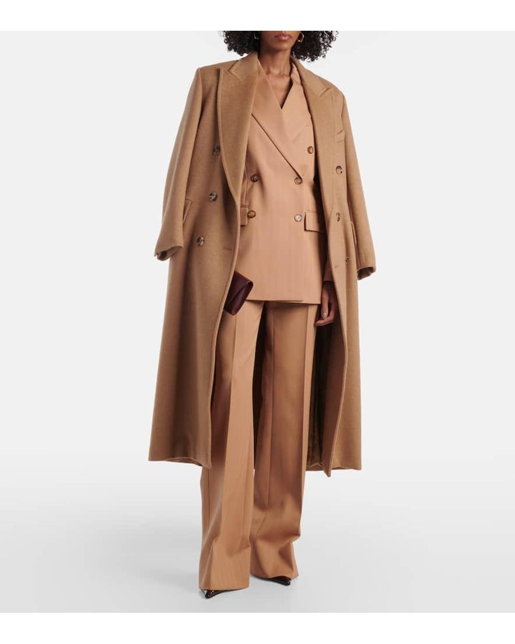 Stella McCartney Natural Striped Double-Breasted Wool Blazer