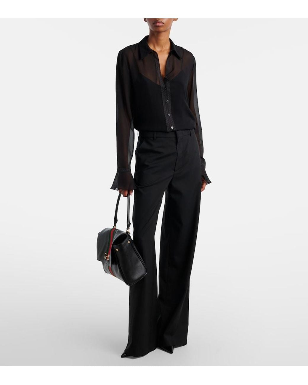 Gucci Black Paparazzo Medium Leather Tote Bag