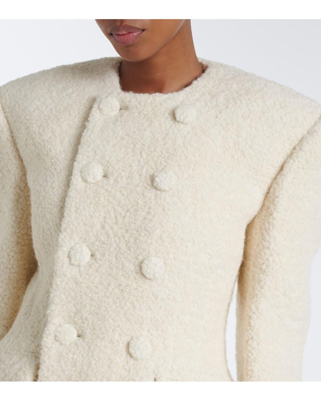 Wardrobe NYC Natural Alpaca And Wool-Blend Boucle Blazer Dress