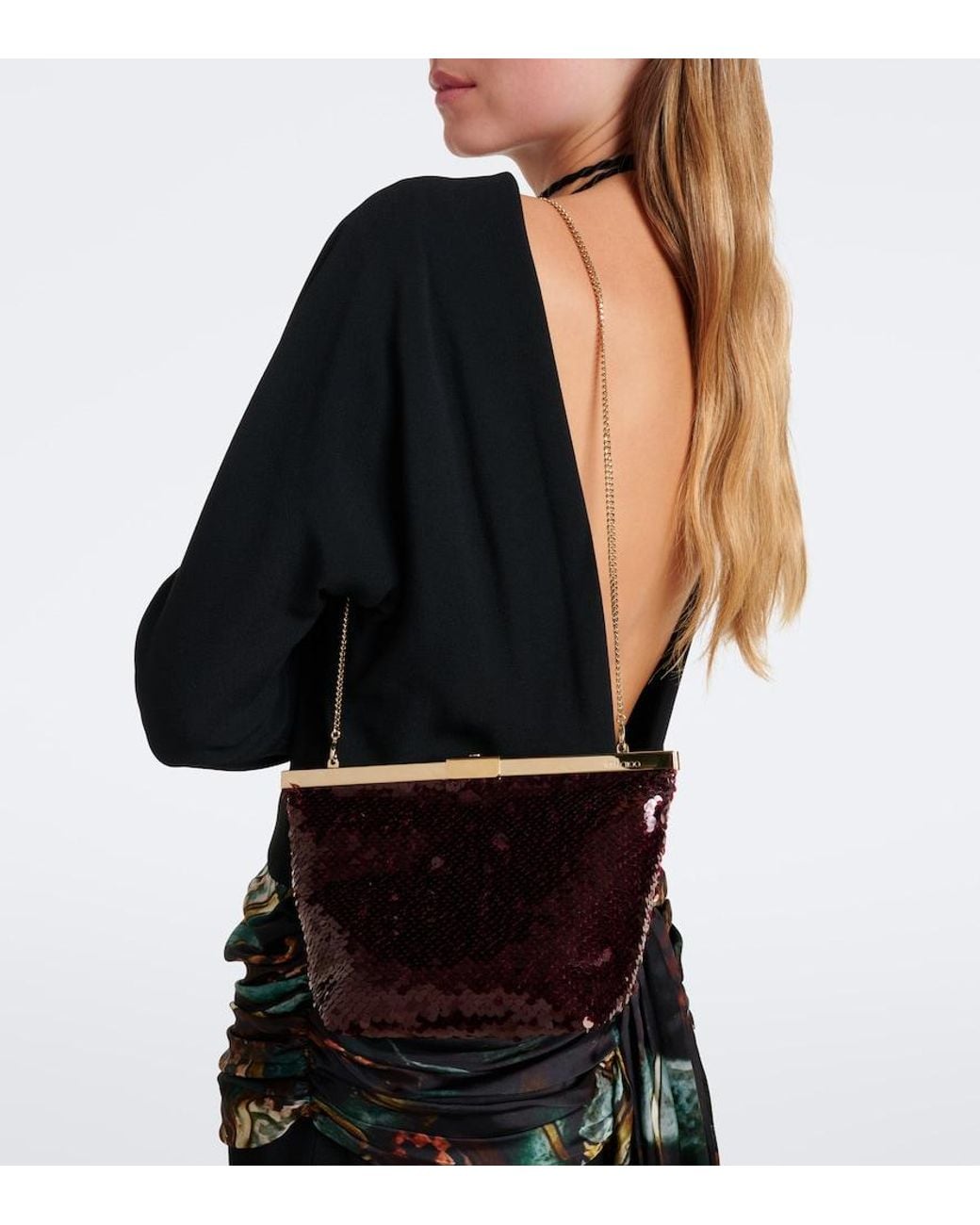 Jimmy Choo Pink Ganache Small Sequined Clutch